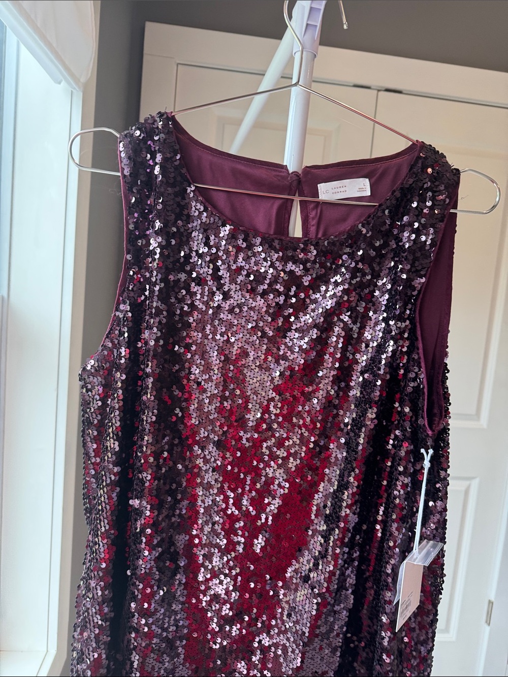 NWT Lauren Conrad has Sleeveless Purple Sequin Tank Top
